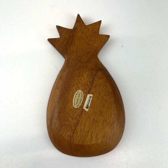 Vintage Monkey Pod Pineapple Shape Large Wooden Bowl Trinket Dish - Picture 2 of 7